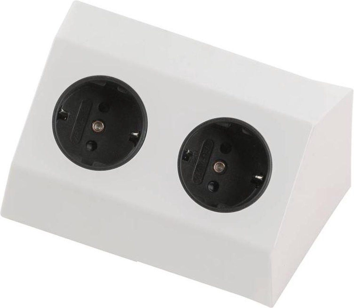 HEITRONIC 2-voudige contactdoos, 1m aansluitkabel en vrije uiteinden voor vaste montage