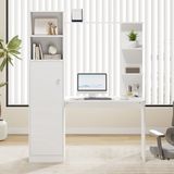 MODFU Bureau Met Kast En Opbergrek Wit MDF 123,5 X 45 X 168,5 Cm