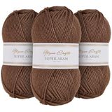 Utopia Crafts Super Aran brei- en haakgaren 3 x 100 g (warm beige)