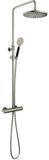 Hotbath Cobber - Stortdoucheset - 300 mm Hoofddouche - 360 mm Hartafstand - Glijstang - Rond Model Handdouche - Geborsteld Nikkel - Opbouw - 1/2 Inch Aansluiting - V02