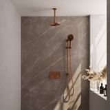 Brauer Copper Carving thermostatische inbouw regendouche met drukknoppen SET 71 koper geborsteld PVD