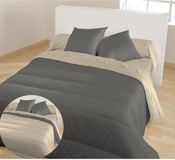 BLEU CALIN Warm winterdekbed tweekleurig grafiet/zeem 140x200 cm