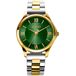 ZINZI Classy Mini ZIW1235 Dames Polshorloge - 30mm Kast - Groene Wijzerplaat - Goudkleurig Staal - Bicolor Band