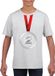 Bellatio Decorations Shoppartners Bv Zilveren medaille kampioen shirt wit jongens en meisjes - Winnaar shirt Nr 2 kinderen 158/164