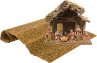 Merkloos / Sans marque Kerststallen Complete kerststal inclusief 8 beelden en ondergrond 27 cm