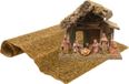 Merkloos / Sans marque Kerststallen Complete kerststal inclusief 8 beelden en ondergrond 27 cm