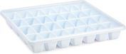 PLASTICFORTE IJsblokjesvormen XXL tray - voor 28x ijsklontjes - kunststof - wit