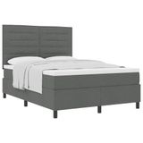 vidaXL Boxspring bed met matras Donkergrijs 140 x 200 cm Stof