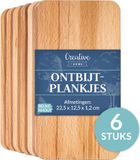 Creative Home 6 x Houten Snijplank Geolied | 22,5x12,5x1,2 cm | Natuurlijk Beukenhout | Omkeerbaar | Ideaal voor Elk Huis en Keuken