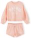 Minoti Kleding Set Meisjes Sweater en Shorts - Koraal