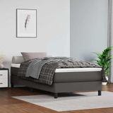 vidaXL Boxspringbed kunstleer grijs 100x200 cm