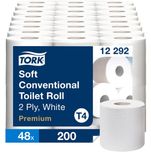 Tork Toiletpapier 12292 Premium toiletpapier 2-lgs T4 12291 wit pk à 48 rol/200 vel