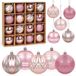 Unyqoos Christbaumkugel Rosa - 16 Stück - Kunststoff - Durchmesser 6 cm