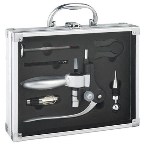 Avilia Sommelier Wijnset - 6 stuks - Aluminium Koffer