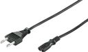Goobay Stroomkabel met C7 / 8-vormige plug - zwart - 0,50 meter