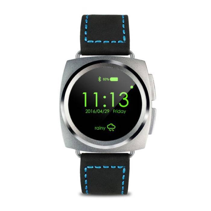 Stuff Certified A11 Smartwatch Smartphone Horloge OLED Android iOS Zilver Leer