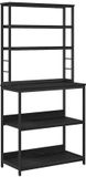 vidaXL Keukenplank - 5-laags - 80 x 40 x 168 cm - Bewerkt hout - Zwart eiken