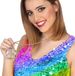 Atosa - Grote bling hippie sixties verkleed ketting met vredesteken