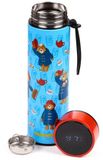 Puckator Beertje Paddington Thermosfles 450ml – RVS – Met Digitale Thermometer & Theezeef – Dubbelwandig – BPA-vrij – Blauw