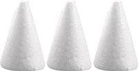 Rayher hobby materialen Piepschuim kegel - 3x - wit - H6 cm
