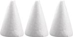 Rayher hobby materialen Piepschuim kegel - 3x - wit - H6 cm