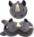 Relaxeazzz Rhino Rond Pluche Reiskussen & Oogmasker
