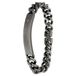 Lucardi Heren Armband plaat zirkonia zwart antique - Staal - Armband - 21 cm - Zilverkleurig