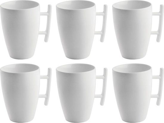 BonBistro Cappuccino kopjes Yong Squito 300 ml - Wit - 6 stuks