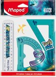 Maped - Mini-tekenset Twist'N Flex Dragon - 3-delig - onbreekbaar - liniaal 15 cm + hoek 60° + gradenboog 180°
