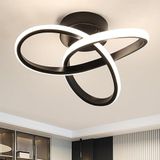 Comely Moderne LED Plafonnier, 22W 2500LM Zwarte LED Plafondlamp, Creatieve Bloemvorm Plafondlamp voor Slaapkamer Keuken Gang Balkon, Natuurlijk Wit Licht 4500K