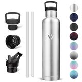 Vikaster Roestvrijstalen Thermosfles, 1000 ml BPA-vrije Drinkfles Met Rietje