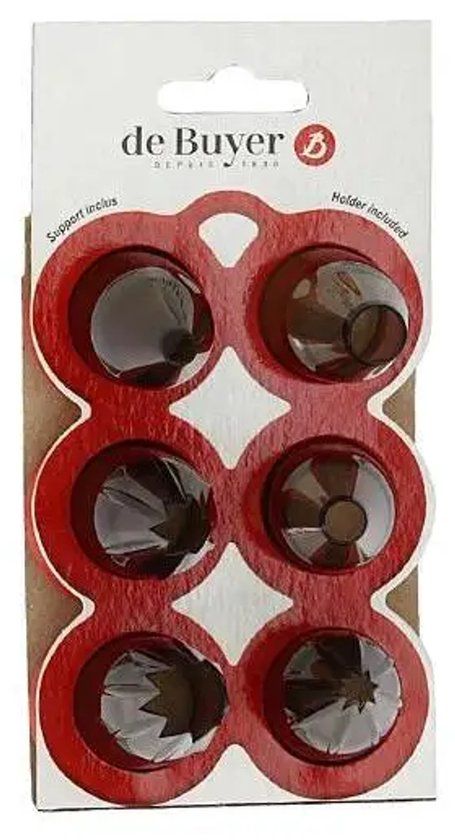 De Buyer Set van 6 stopcontacten Le Tube rood