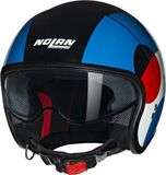 Nolan N21 06 Bicromo 345 Zwart Blauw Rood Glossy Jethelm - Maat S