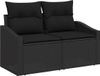 vidaXL Banc de jardin en polyrotin noir 123 x 62 x 69 cm