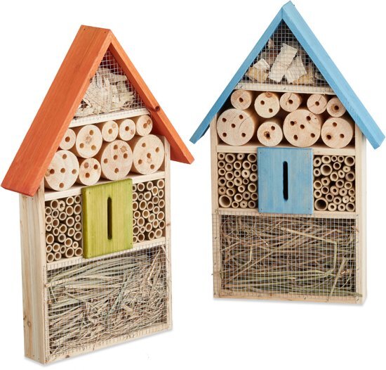 Relaxdays - insectenhotel - lieveheersbeestjes - tuin - balkon - hout - bamboe