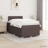 vidaXL Boxspringbed met matras, donkerbruin, 120 x 190 cm, stof