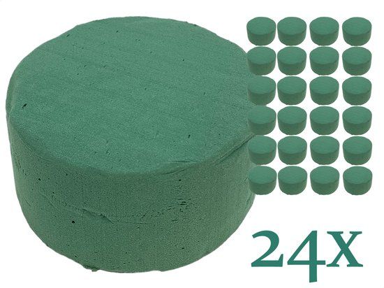 Pro Garden Steekschuim Cilinder - 24 stuks - 14 x 7 cm - Groen