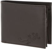 oxmox Leren portemonnee Leather RFID Protect Querscheinbörse Lizard Embossed Brown donkerbruin