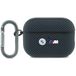 BMW Étui de protection pour AirPods Pro 3, motif texturé Polyamide, logo métallique, avec mousqueton, couleur bleue