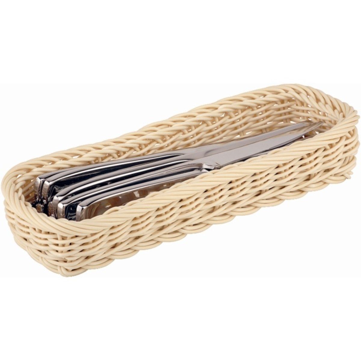 Bestekmandje - 27x10xh4 -5 cm - beige - Set van 2 stuks