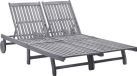 vidaXL Ligbed 2-persoons acacia massif gris
