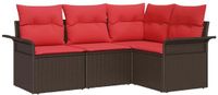 vidaXL - Tuinbank - Set - 4 - st - Bruin - poly - rattan
