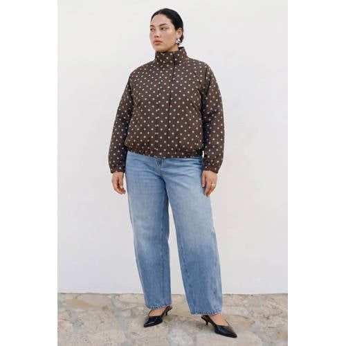 VERO MODA CURVE Plus Size Polka Dot Jacket - Brown