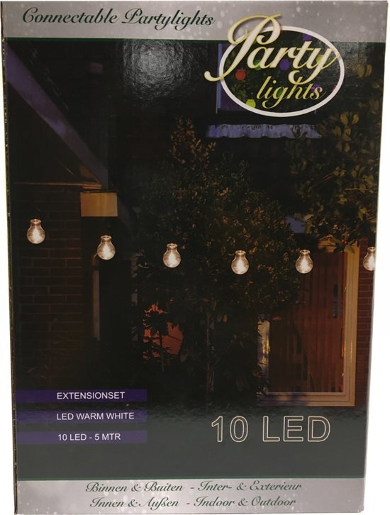 CoenBakker Partylights Uitbreidingsset - Koppelbaar - Buiten - 10 LED - Warm wit - 5m