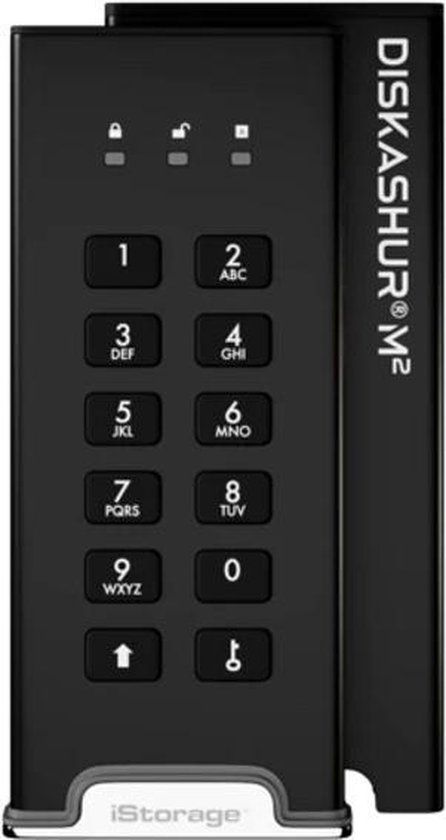 iStorage diskAshur M2 - externe harde schijf - M2 SSD - 240 GB - USB - 256-bit - Zwart