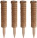 Pro garden plantenstok kokos - 4x - eucalyptushout - D4,5 x H30 cm - plantensteun