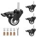 Roulettes de meubles avec frein - Roulettes pivotantes de 40 mm - Rouleau de transport - Roulettes de meubles - Filetage M8 - Capacité de charge 50 kg par roue - Roulettes de transport