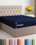 Hoeslaken Marineblauw Hoeslaken 180x200 cm – 40 cm diepe hoek – Geborstelde polyester microvezel – Geschikt voor boxspringbedden – Past op matrassen tot 40 cm – OEKO-TEX gecertificeerd – Krimp- en kleurvast