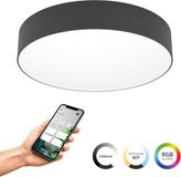 EGLO connect.z Gallizzi-Z Smart Plafondlamp - LED - Ø 39 cm - Zwart/Wit - Instelbaar RGB & wit licht - Dimbaar - Zigbee
