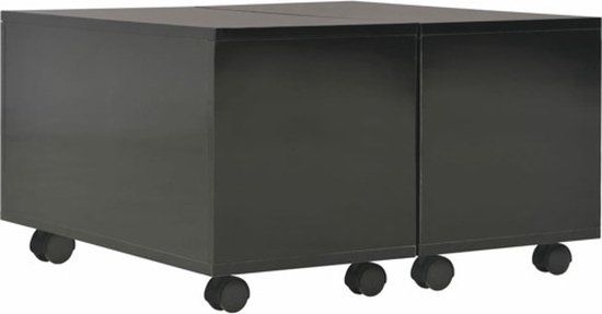 vidaXL Salontafel 60x60x35 cm bewerkt hout hoogglans zwart